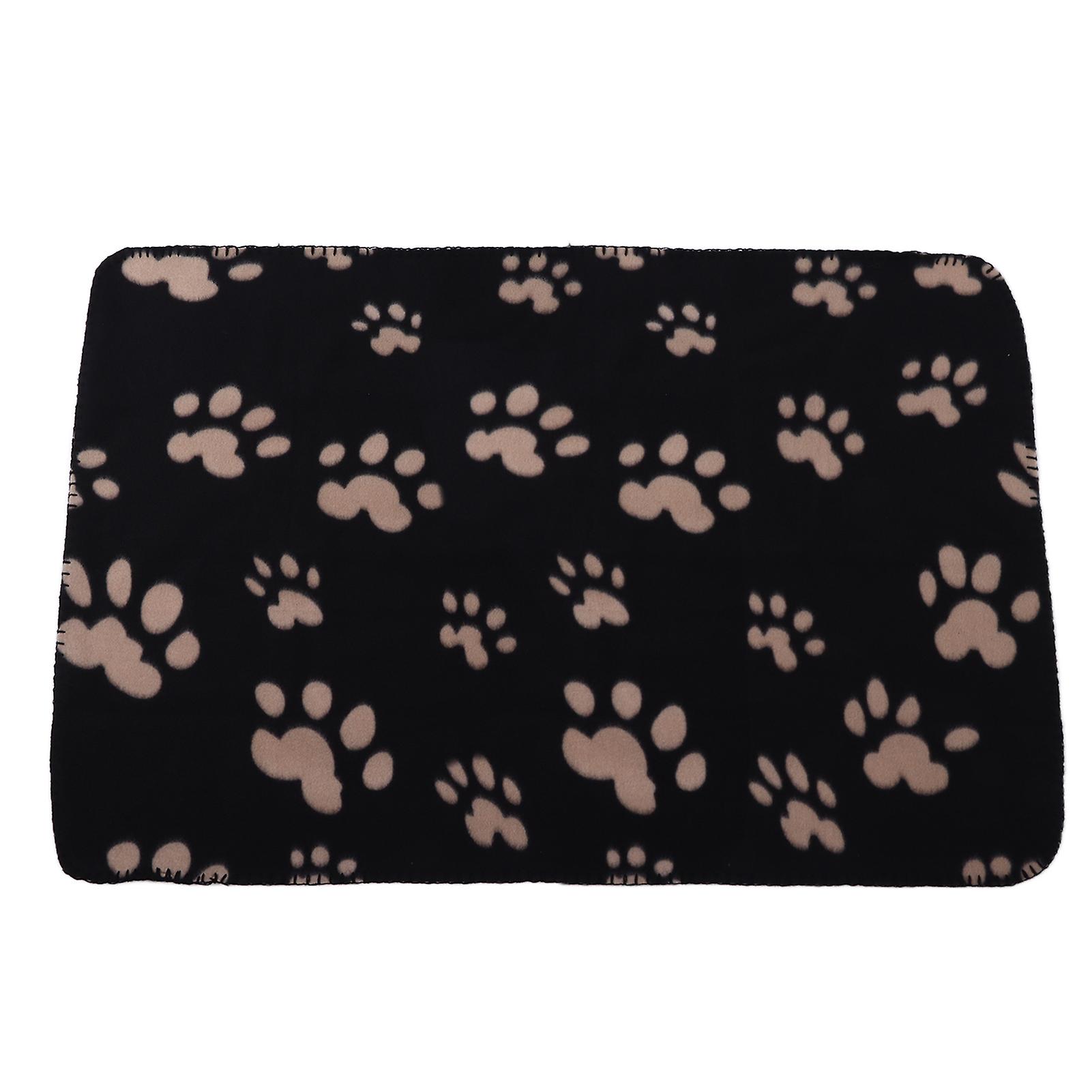 Soft Plush Dog Blanket with Paw Print, Machine Washable, M
