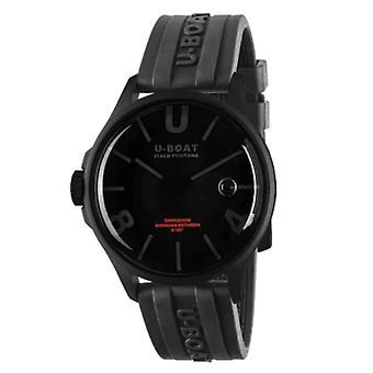 Darkmoon 44mm BKÂ Zwart PVD herenhorloge analoog Zwitsers kwarts met siliconen armband 9544