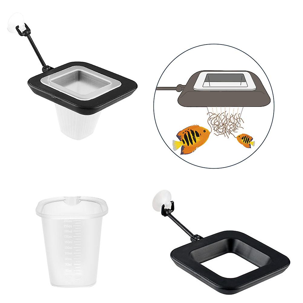 Aquarium Fish Feeding Ring Floating Circle with Suction Cup Easy to Install Round Square and Round Shape Bloodworm Mealworm for Guppy Goldfish