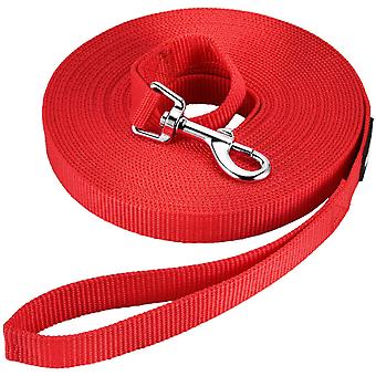 Veeki Dog Training Leash Long Line Puppy Obedience Recall Lead for Dogs  Great for Play Camping Beach Backyard (L 30Ft, Red)