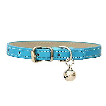 Veeki Leather Pet Cat Collars with Bell Soft Adjustable Leather Kitten Collars Cute Pet Collars for Small Cat Kitten PuppyXS