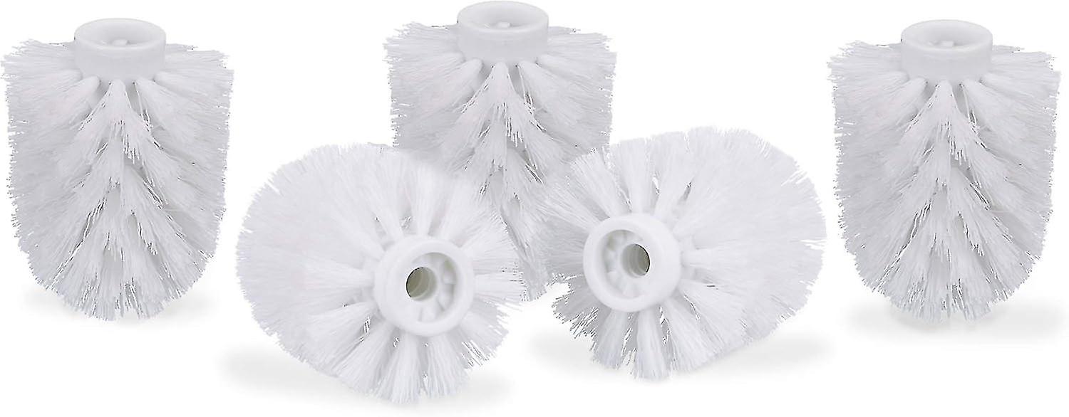 طقم رأس فرشاة تواليت من 5 قطع, فرش تواليت سائبة سلك 9.5 مم, قطر رأس الفرشاة البديلة 7 × 9 سم, أبيض