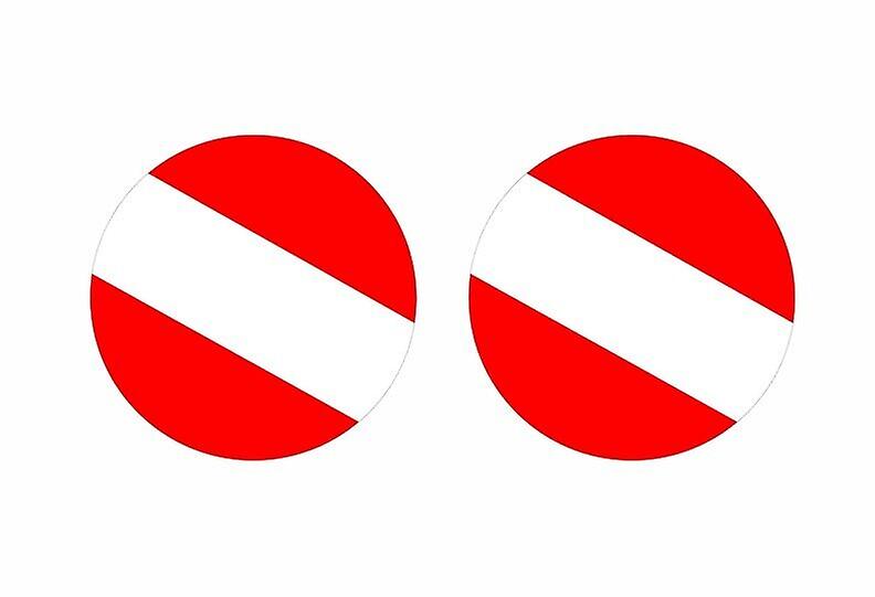 2x stick sticker round cocarde flag scuba diver diving