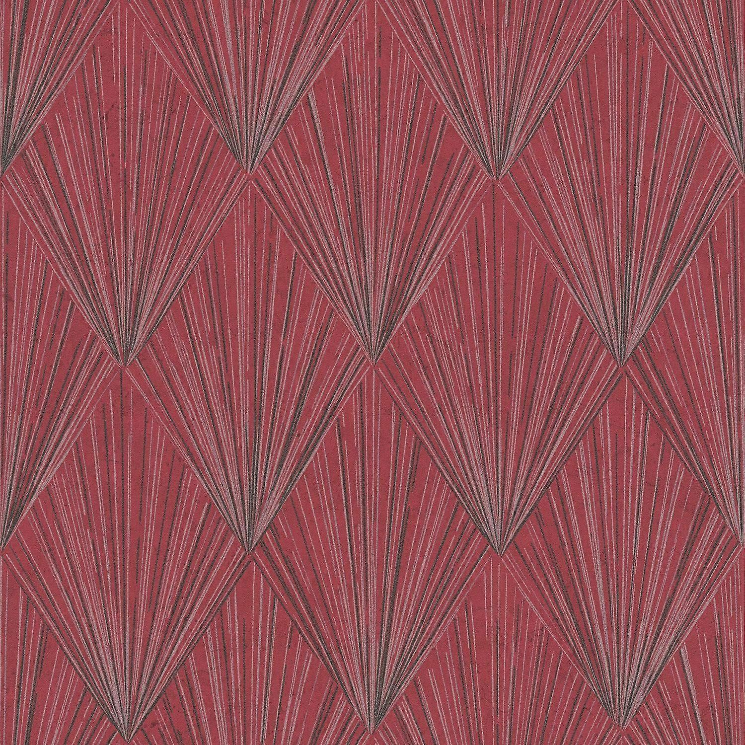 Graphic non-woven wallpaper wall Profhome 378642-GU slightly textured with graphical pattern matt red black grey