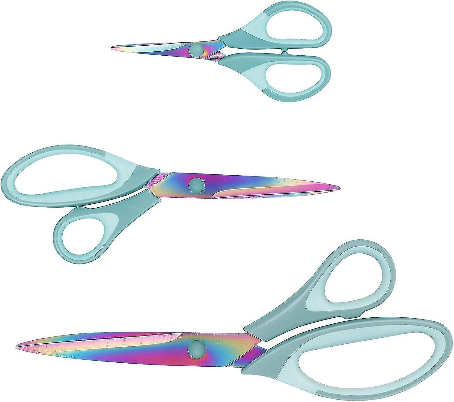 Pairs of Multi-Purpose Blue Titanium Scissors with Soft Handle - For Family, Office and School