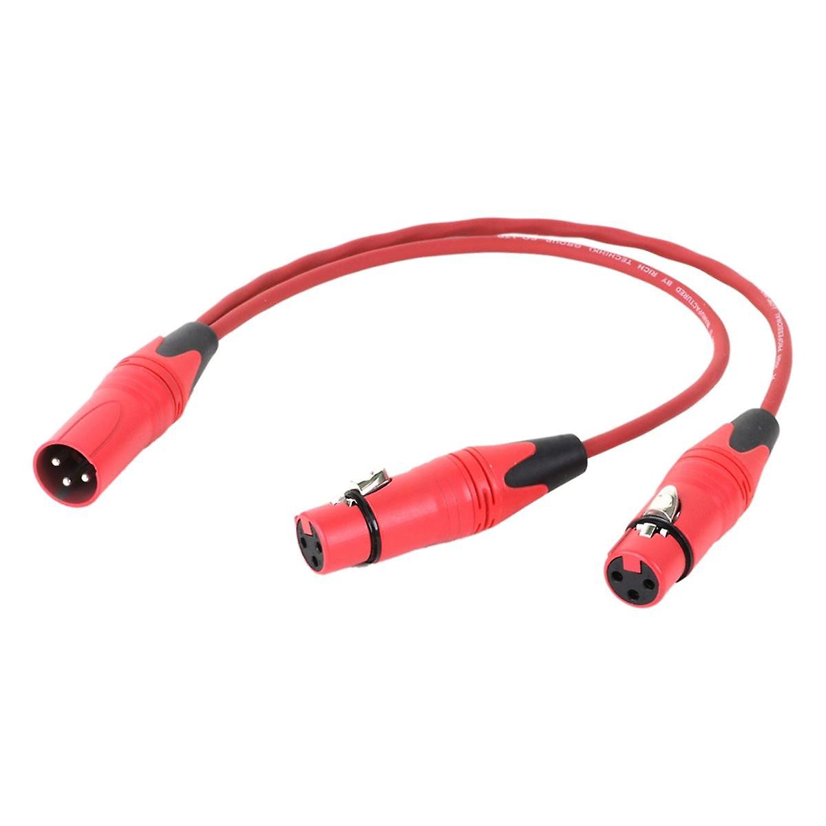 0.5M Red 3Pin XLR 1 Male to 2 Female Audio Extension Cable Microphone Y Splitter Audio Cord Line for Mixer Mic