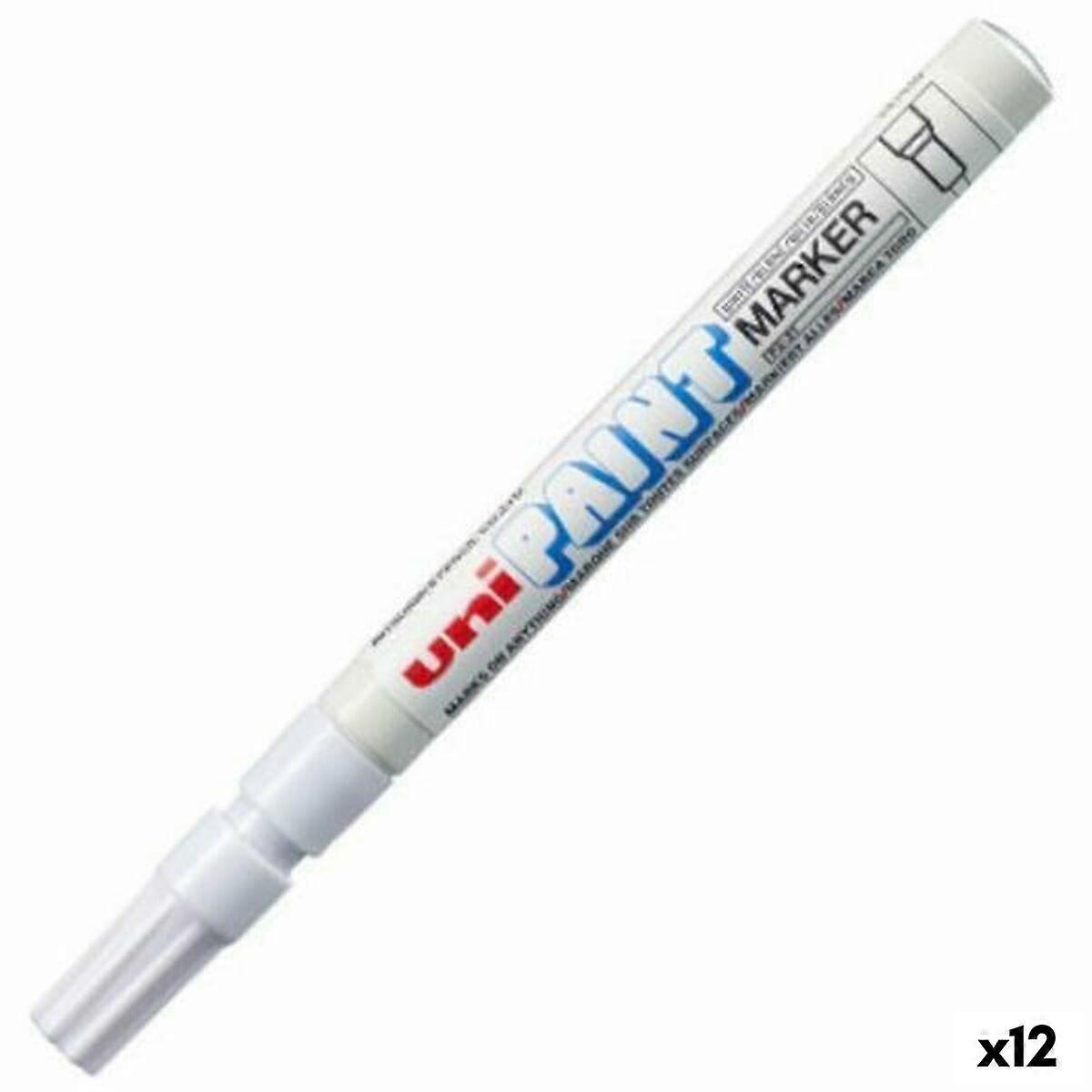 Permanente marker Uni-Ball PX-20 Wit (12 Stuks)