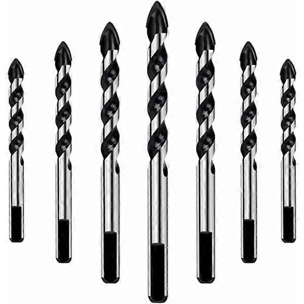 Set of 7 drill bits for tile, glass, concrete, stone, brick