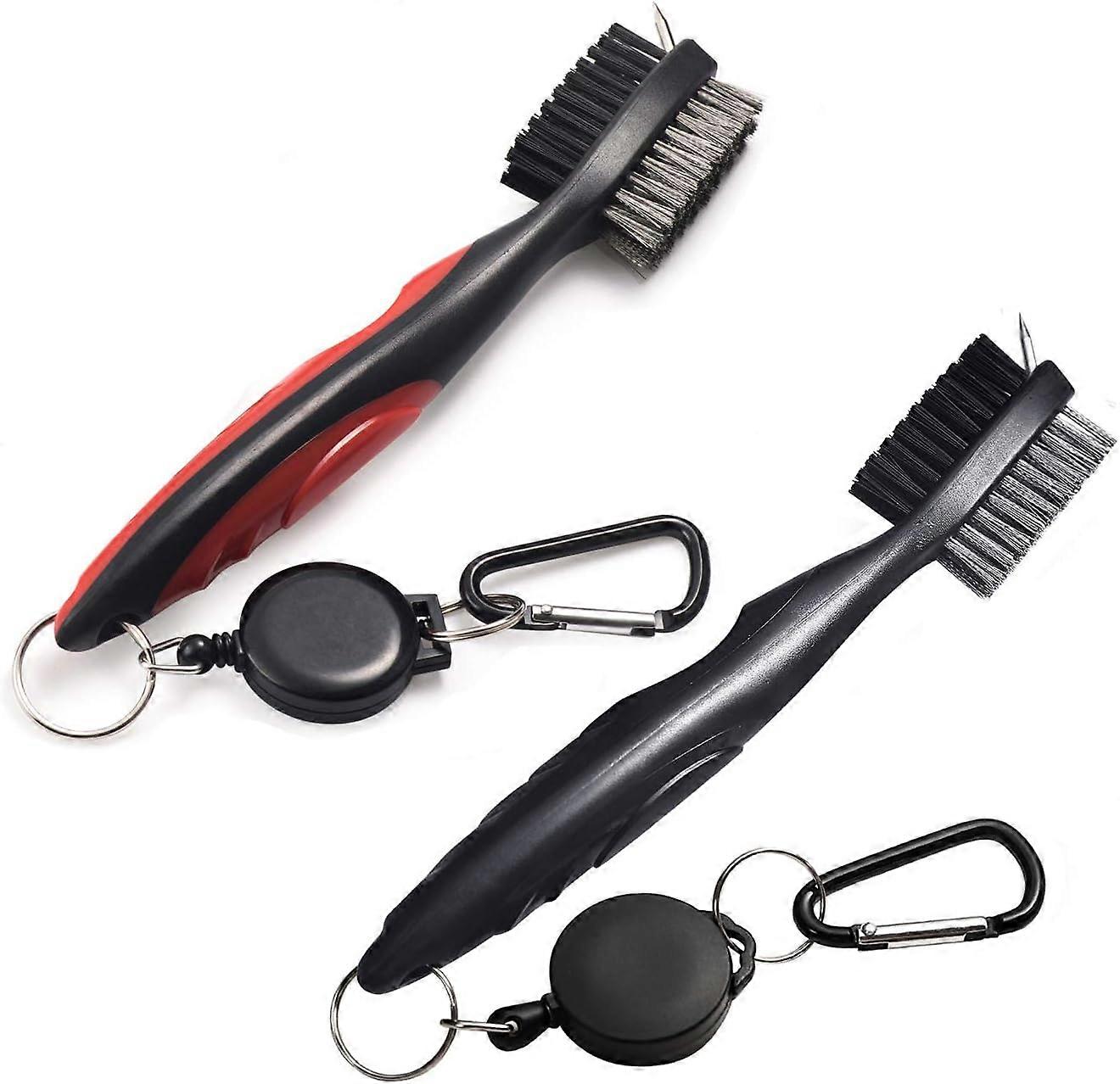 Tiger Golf Club Brush Groove Cleaner with Retractable Zip-line and Aluminum Carabiner Cleaning Tools