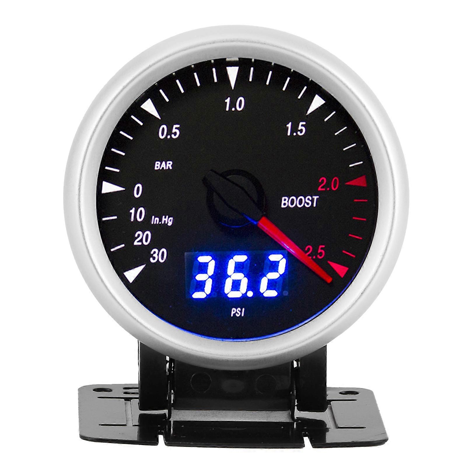 60 mm / 2,5 palca 12V univerzálny LED auto Turbo Boost Gauge 302,5 BAR Ovládanie LED indikátora č. 44961