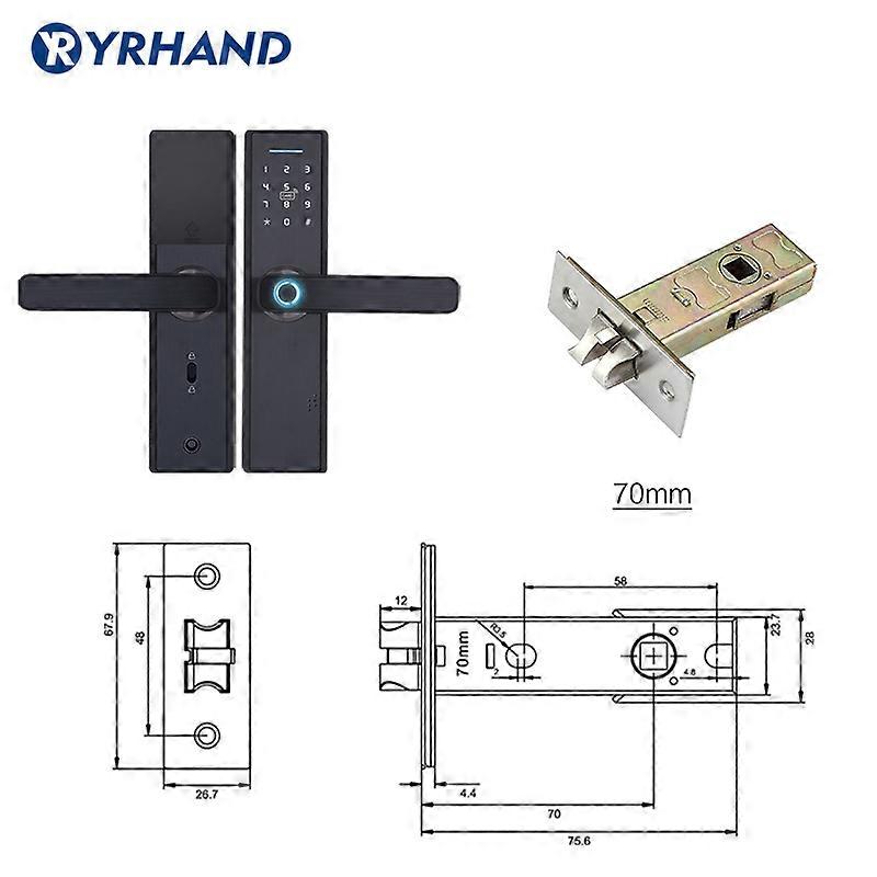 Wifi App Electronic Door Lock, Intelligent Biometric Door Locks Fingerprint, Smart Wifi Digital Keyless Door Lock With Gateway
