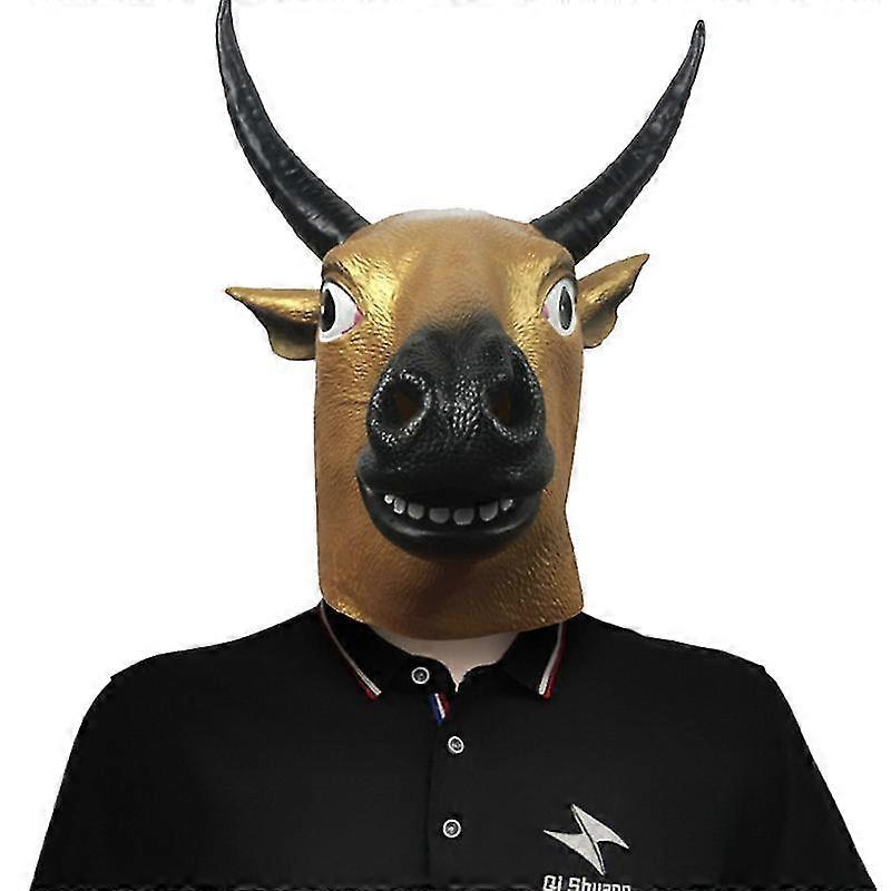 牛マスクデラックスラテックスファームアニマルヘッド大人のハロウィーンコスチュームカーニバルマスク