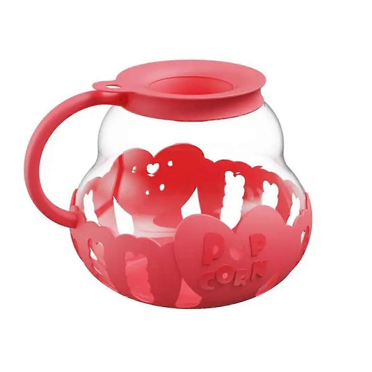 KINCJON PopCorn Popper Glass Popcorn Maker with Handles Small Hot Air Popper with Multifunction Lid Measures Kernels