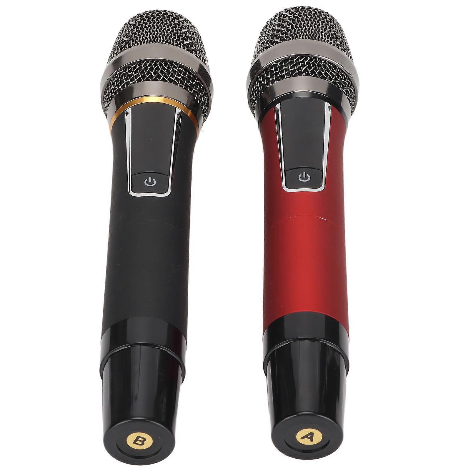 Drahtloses Mikrofon Multifunktions-UHF-Schnurloses Dual-Handmikrofon mit USB-Empfänger für Karaoke zu Hause
