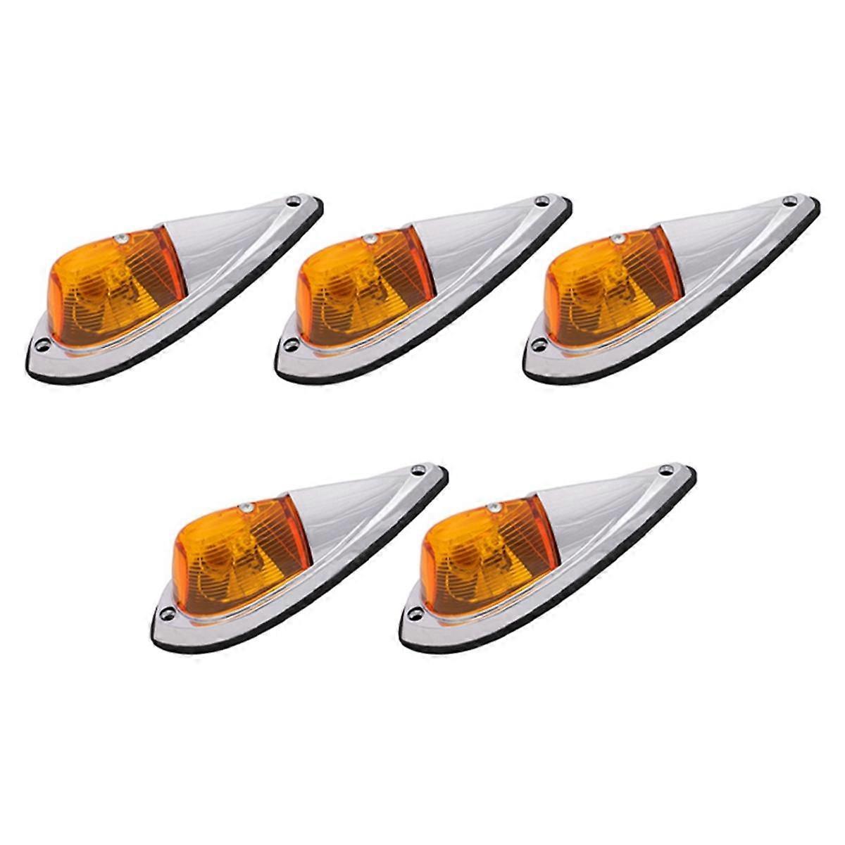 DC 12V Amber Teardrop Cab Light Cab Marker Light Front Rear Top Clearance Roof Running Light Wiring