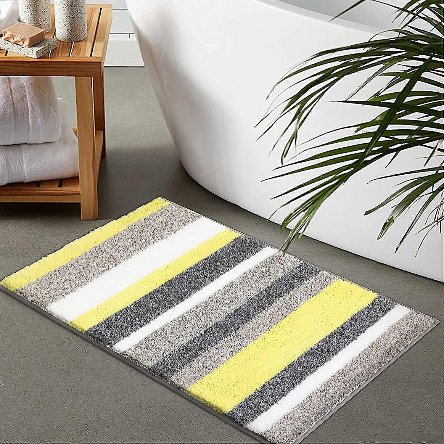 QQDD Kúpeľňový koberec rohož, Extra mäkký absorpčný prémiový kúpeľňový koberec, Protišmykový Kompatibilný so stolovou kúpeľňovou rohožou, Prať v práčke, Koberec kompatibilný s vaňou,