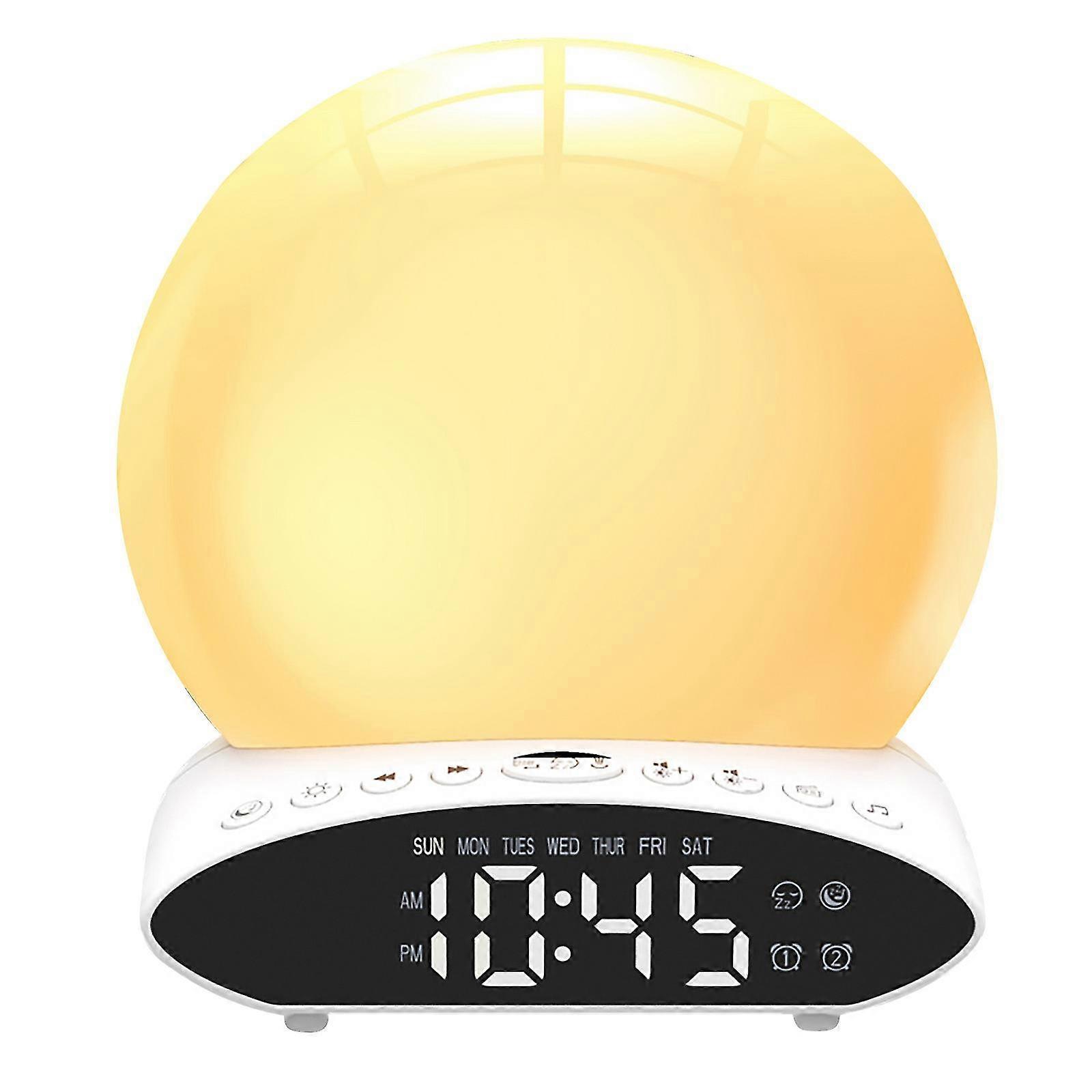 projection wake-up light colorful music  sleep aid simulation lamp alarm clock