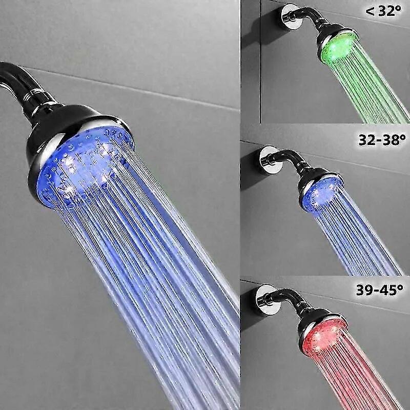 Hochwertiger360 Grad drehbarer Handheld-LED-Duschkopf Wassertemperaturgesteuert 7 Farben automatisch farbwechselnder Duschkopf