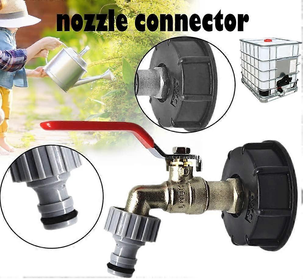 Adaptateur Robinet Bout à Bout - Connecteur Baril D'eau De Pluie, Tuyau Arrosage, Collecteur Noir - 7