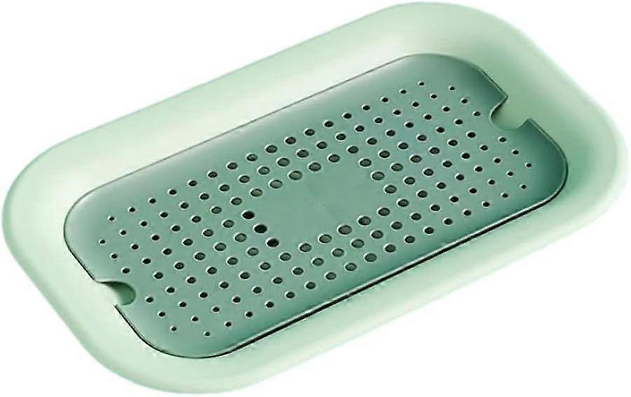 Drain Fruit Plate Plastic Double Layer Double-Layer Dish Draining Tray Drainer with Drip Tray Kitche