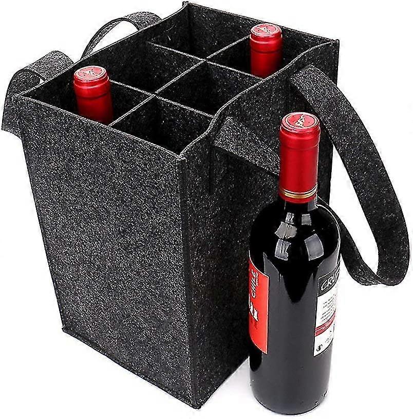 Thick Felt Wine Bag With Handle, Wine Bottle Gift Bag For Travel Birthday Party, Reusable