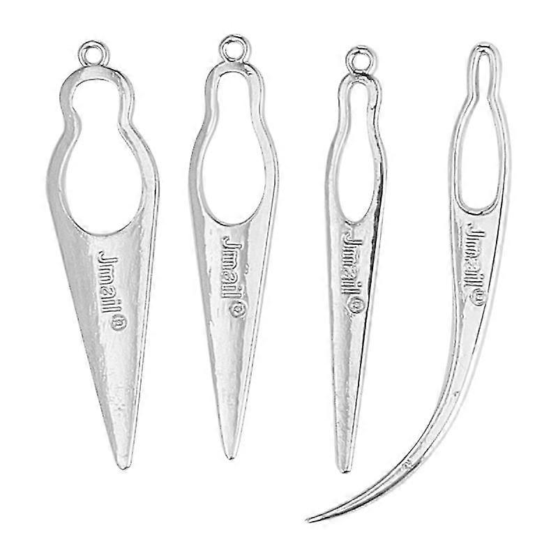 4pcs Dreadlock Tool Interlocking Tool Dreadlocks Crochet Hair Knitting Needles Hair Styling Accessory (Silver)