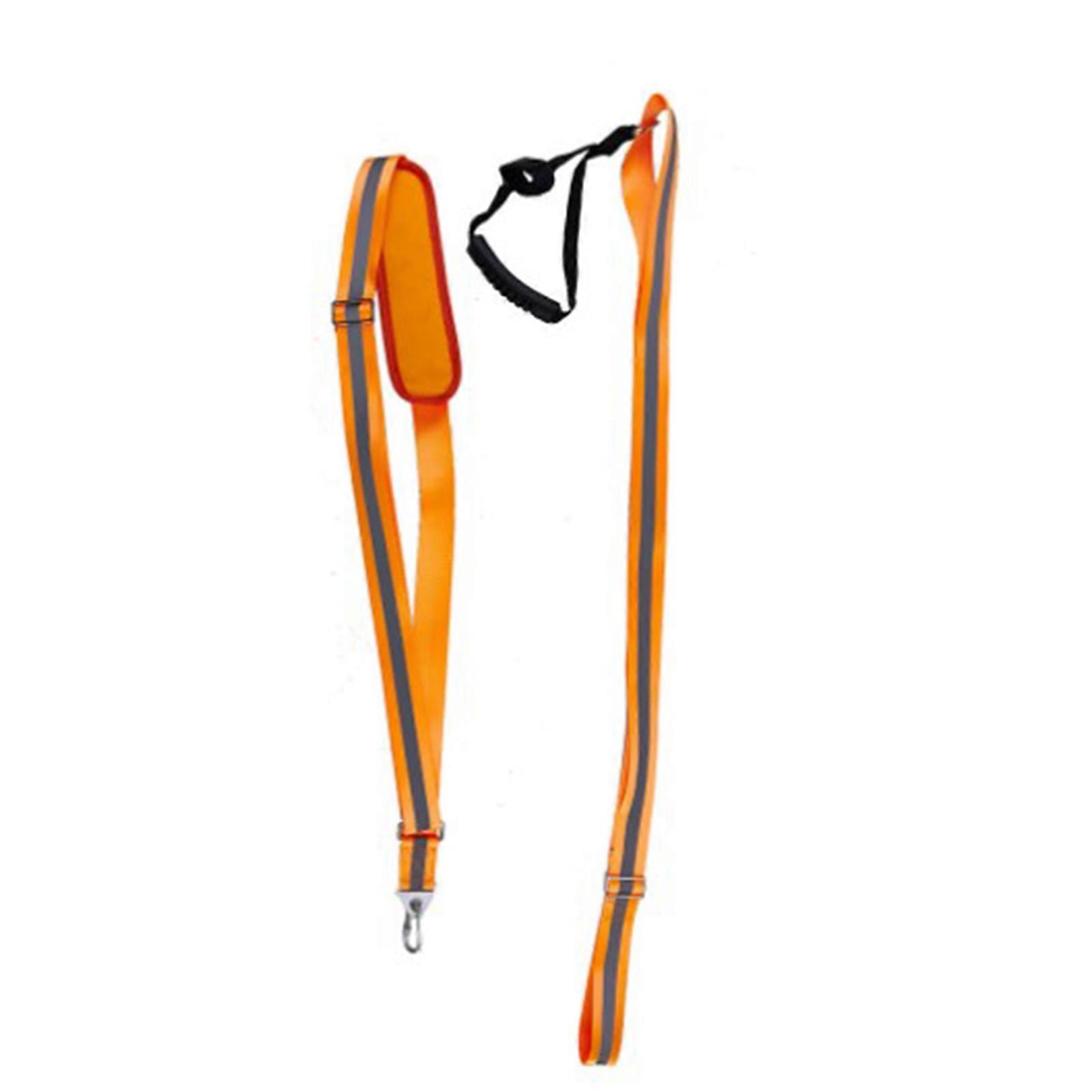 1 Set Adjustable Deer Drag Rope with Non-Slip Handle Nylon Webbing Combined with Metal Hook Heavy Duty Deer Drag Strap Safety Reflective Orange Deer A