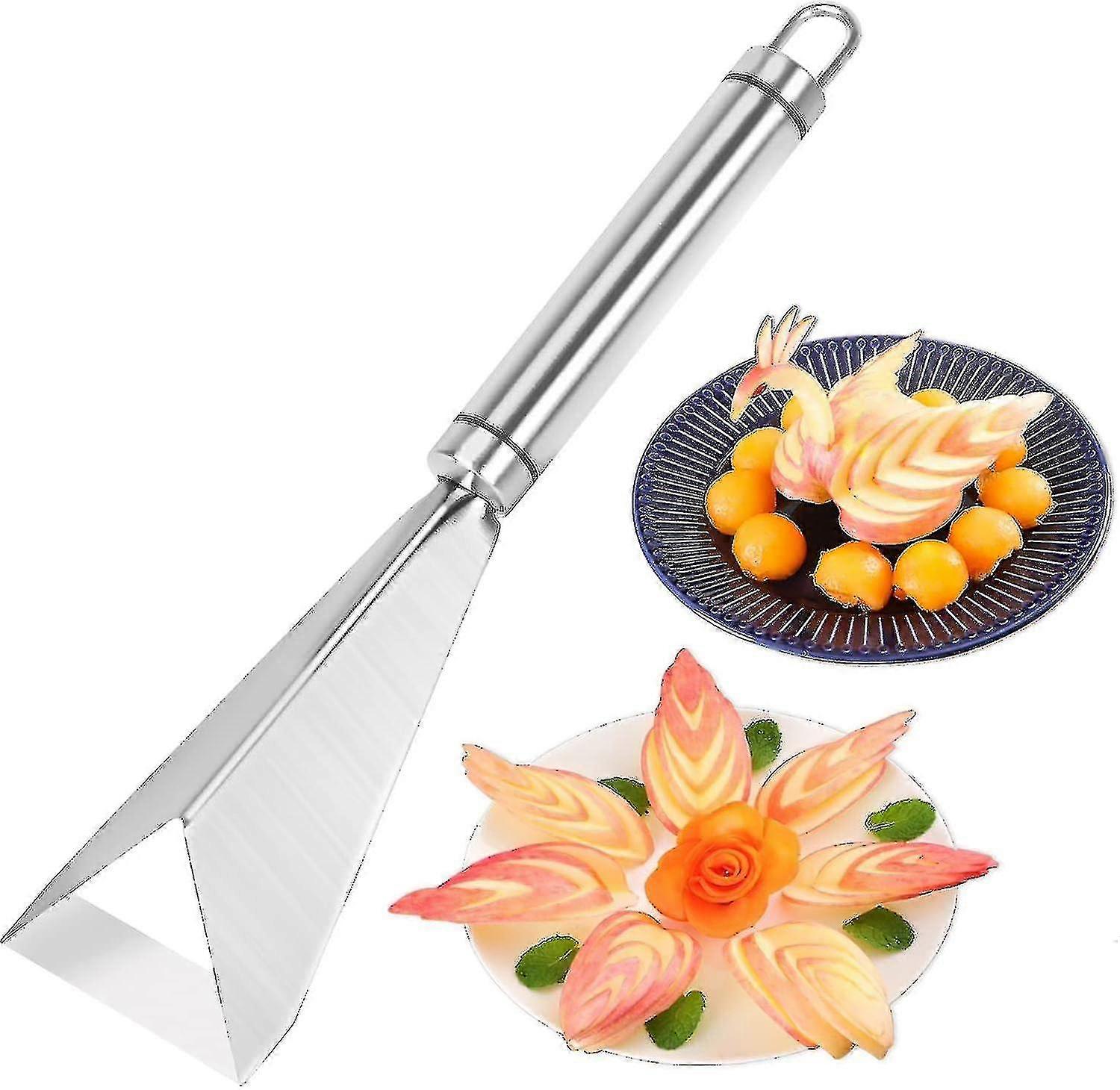 Fruit Carving Knife, Triangular Shape Carving Tool, Multifunctional Stainless Steel for Creative Fruit and Vegetable Carving