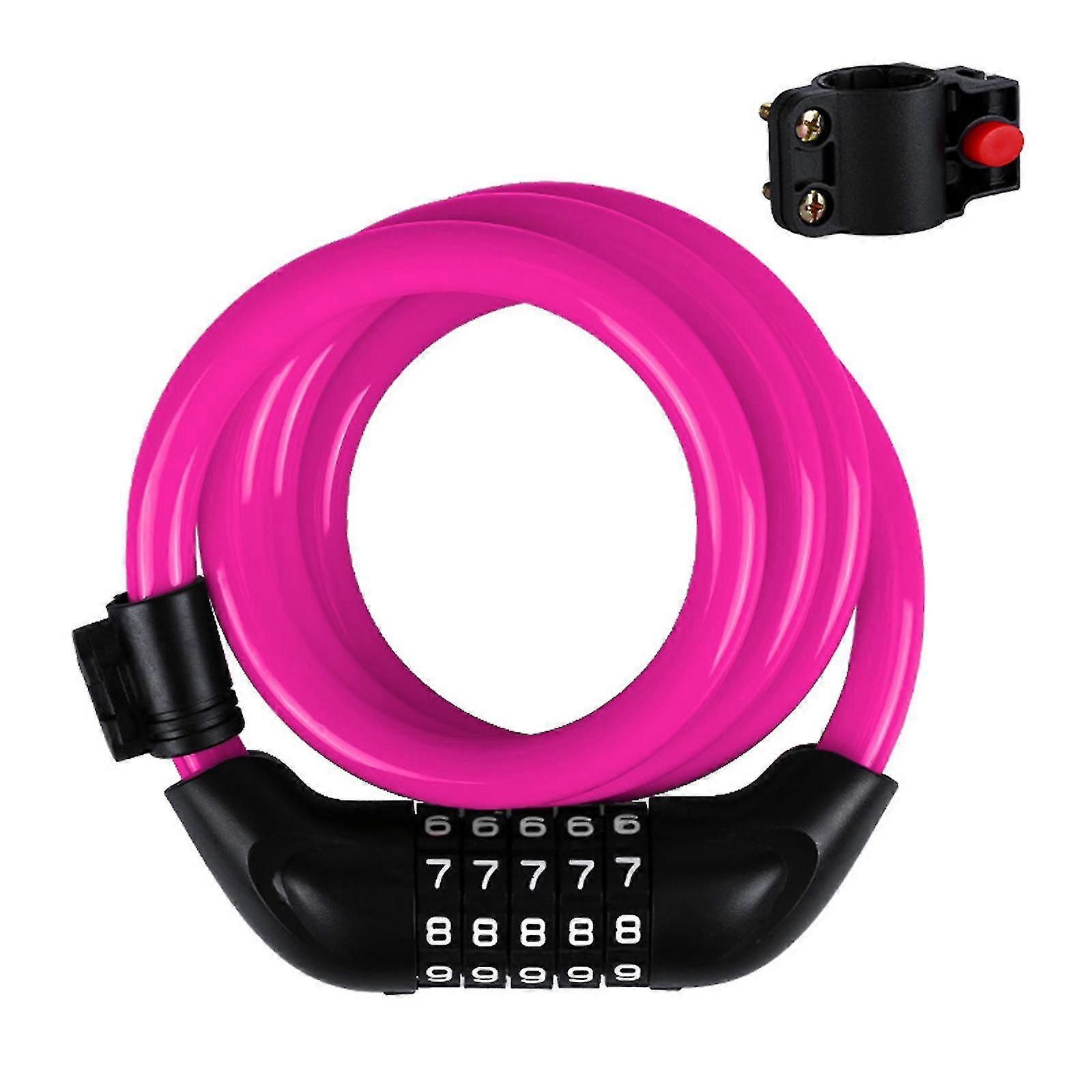 Bloqueio de bicicleta, 5 Digit Code Combination Lock para bicicleta elétrica, Mountain Bike e equipamentos ao ar livre, Antirroubo (verde, 47 polegadas)