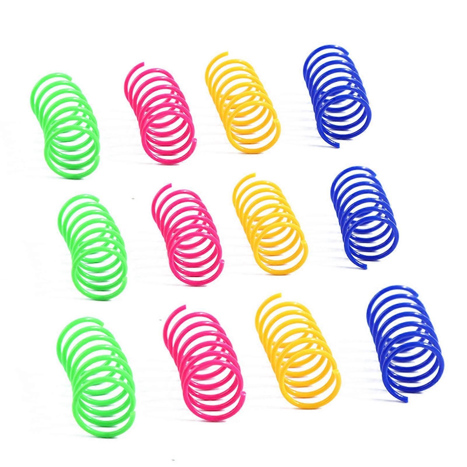 12Pcs Cat Spiral Spring Interactive Bite Resistant Training Cat Coil Spiral Springs for Swatting