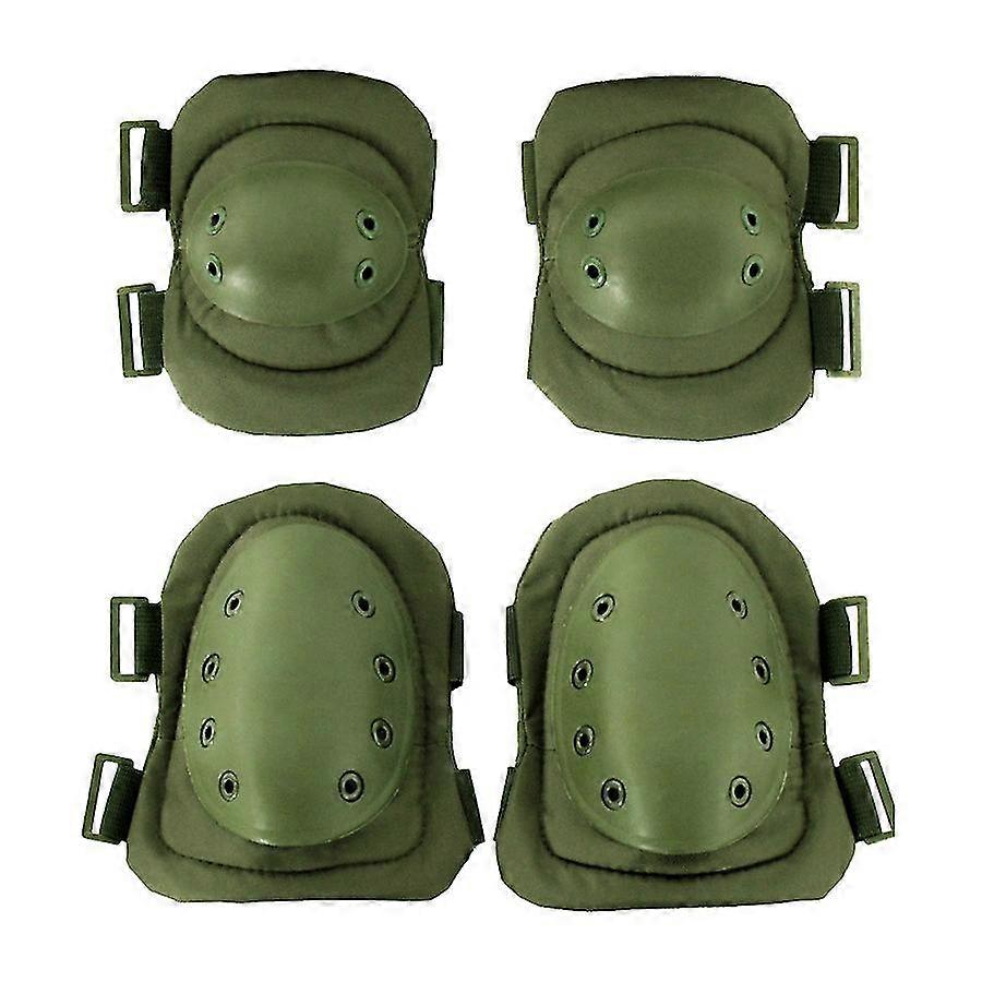Construction Elbow And Knee Pads, Tactical Knee Pads (1 Set Of Four, Army Green)