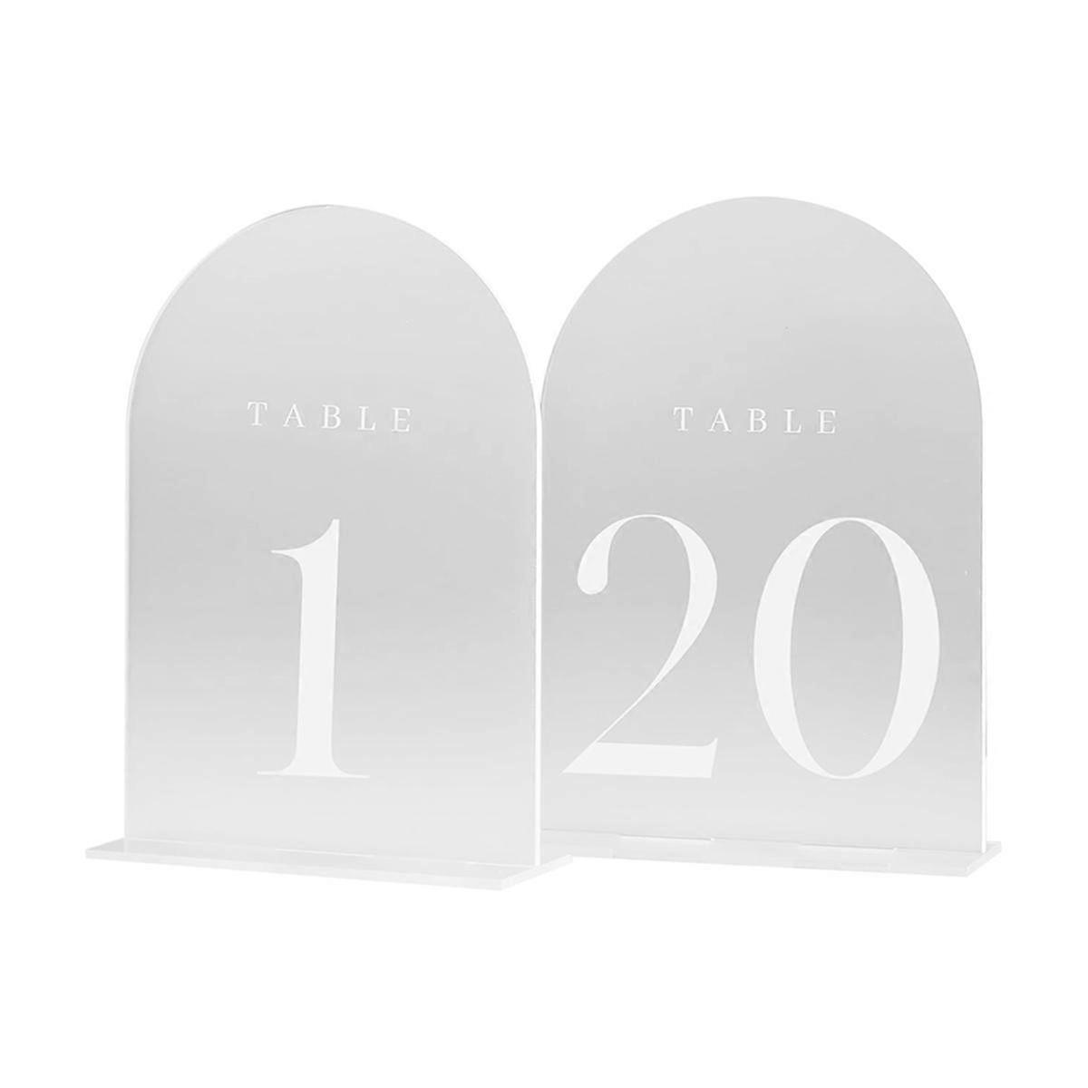 Frosted Arch Table Numbers for Wedding, 20 Pack 5X7Inch Frosted Arch Acrylic Table Signs,Perfect fo