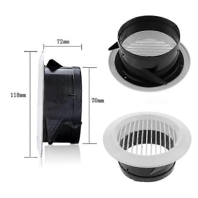 Grille D'aération D'air Blanche, Diffuseur De Plafond Rond 4 Pcs Grille D’aeration En Plastique Pour La Ventilation Des Pieces De Vie Et D’affaires Cuisine Salle De Bains Toilettes Gar