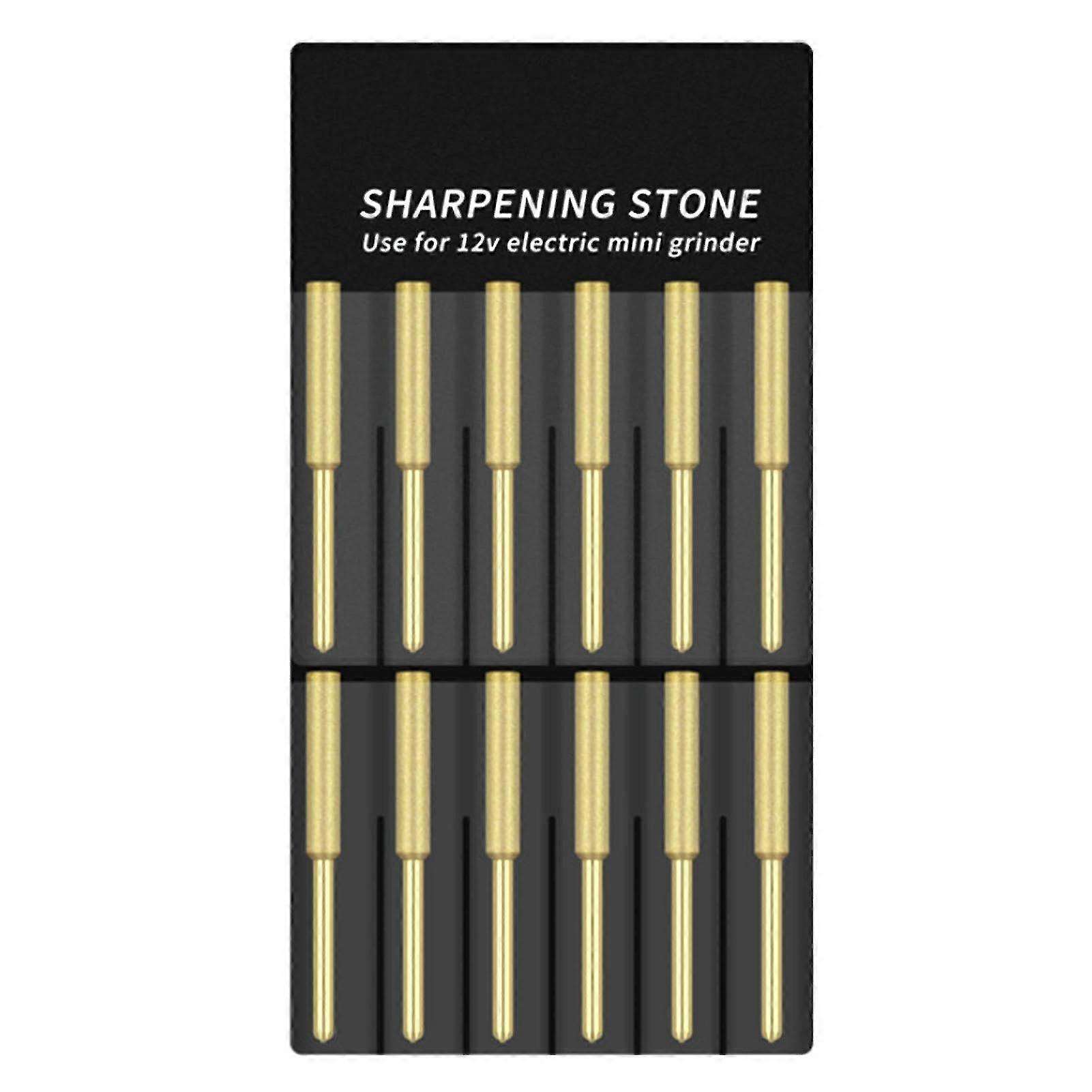 12Pcs Chainsaw Bits Titanium Plated Diamond Sharpener High Hardness Electric Chainsaw File