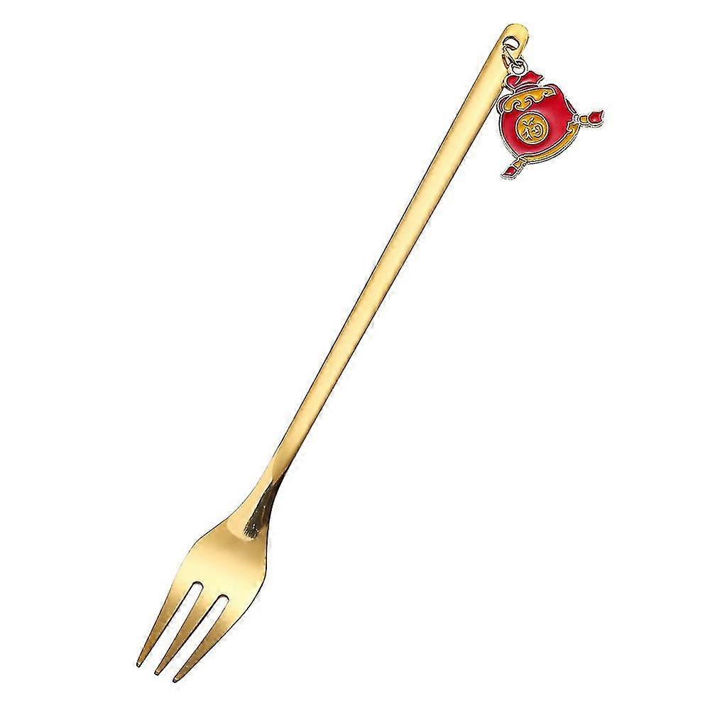 New Year Tableware Dessert Fork Stirring Small Fork New Year Gift Fork