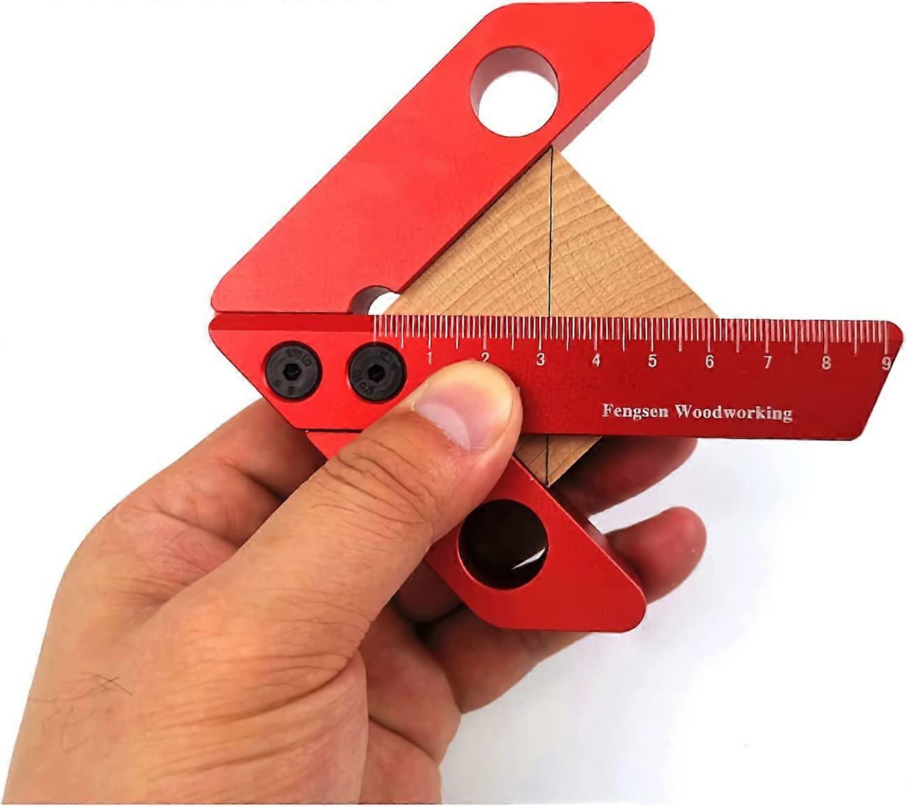 Carpentry Measuring Tool, Line Gauge Center, 45/90 Degree Right Angle Line Gauge Carpenter Ruler