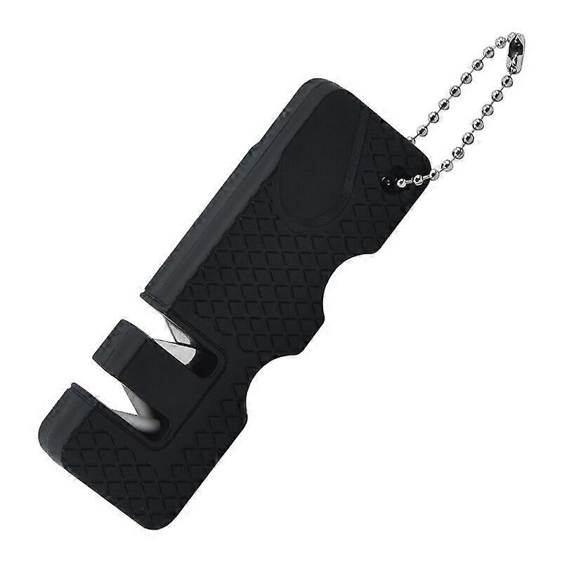 2 Pcs Mini Knife Sharpener Stone Knife Sharpener Outdoor Tools Kitchen Multifunction Portable Mini Sharpening Stone for Outdoor Travel, Black