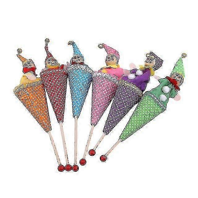 6pcs Retractable Smiling Clown Toy Doll Funny Telescopic Hide & Seek Play  Stick Plush Doll Toy