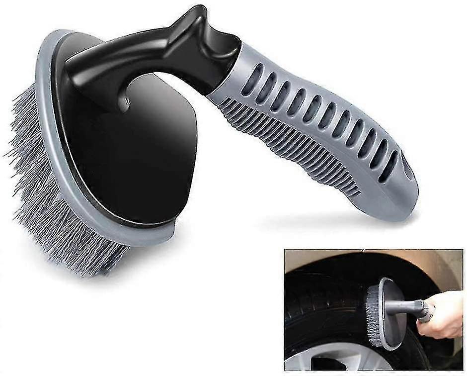Tire Wash Brush With Universal Rubber Handle, High Quality
