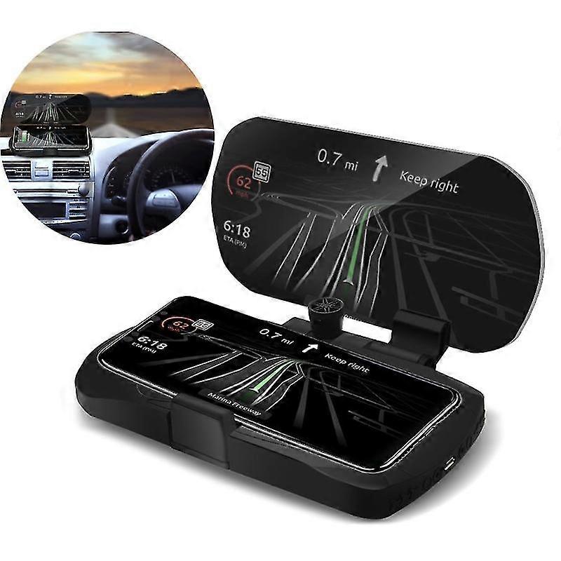 15w Support de charge de téléphone Hud Head-up Display Dual Mode Gps Speedometer