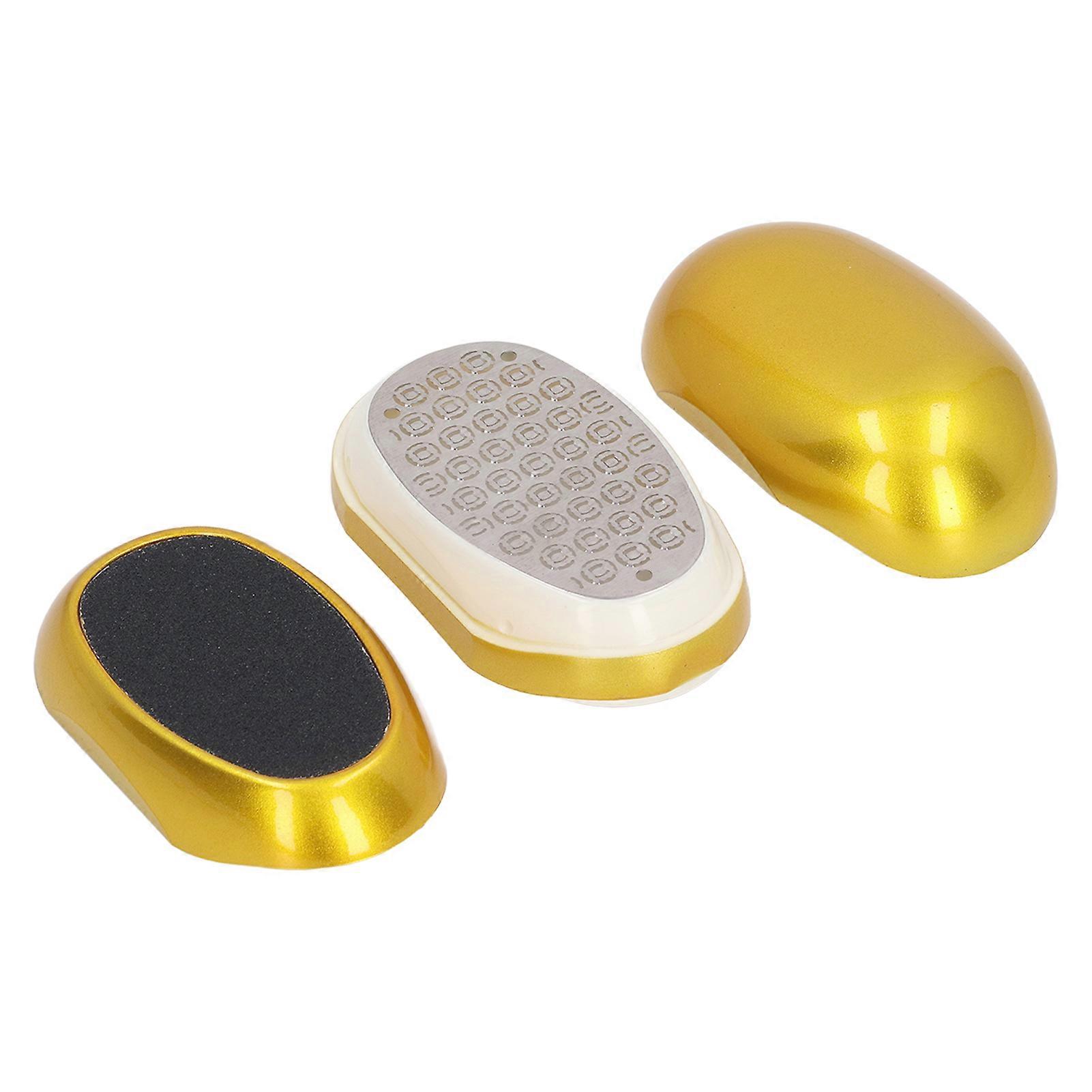 2 In 1 Foot File Callus Remover Feet Scrubber Stainless Steel Feet Grinding Pedicure Tools with Replacement Head