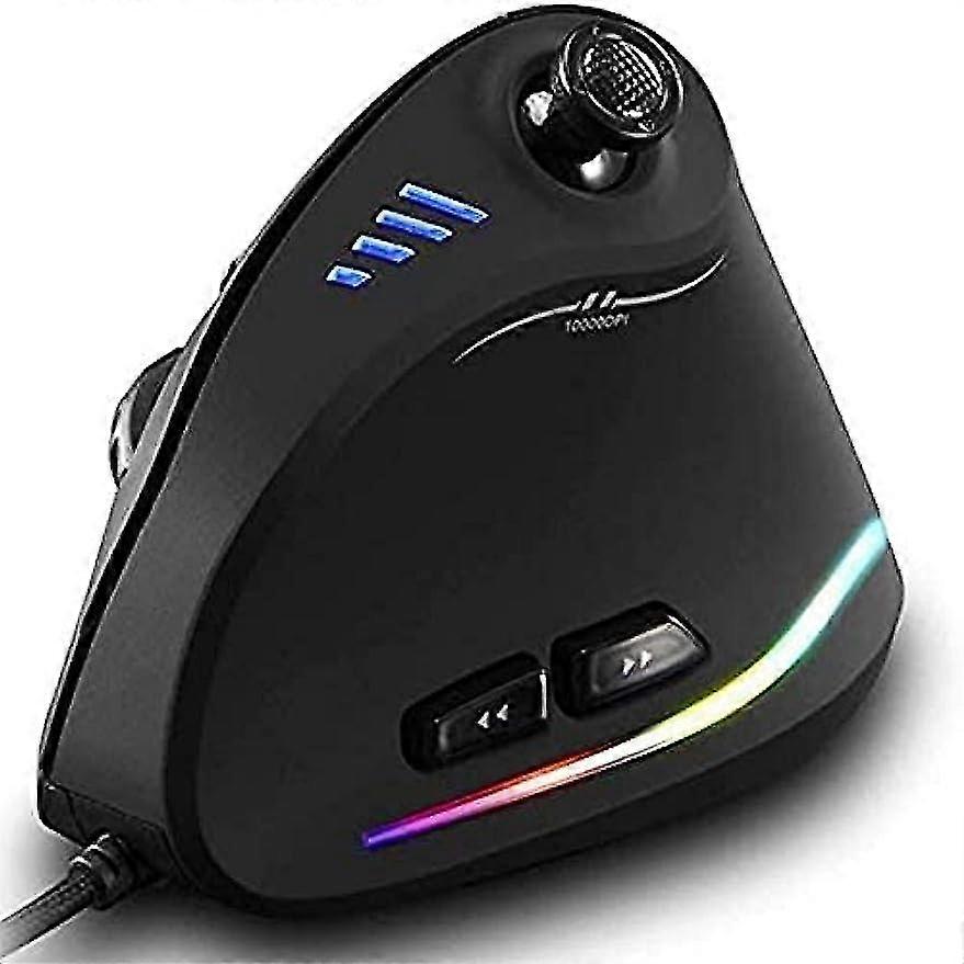 Vertical And Ergonomic Mouse With Joystick - 10000dpi - 11 Programmable Buttons - Thumb Hand Wrist And Armrest - Prevention Against Mouse And Epicon