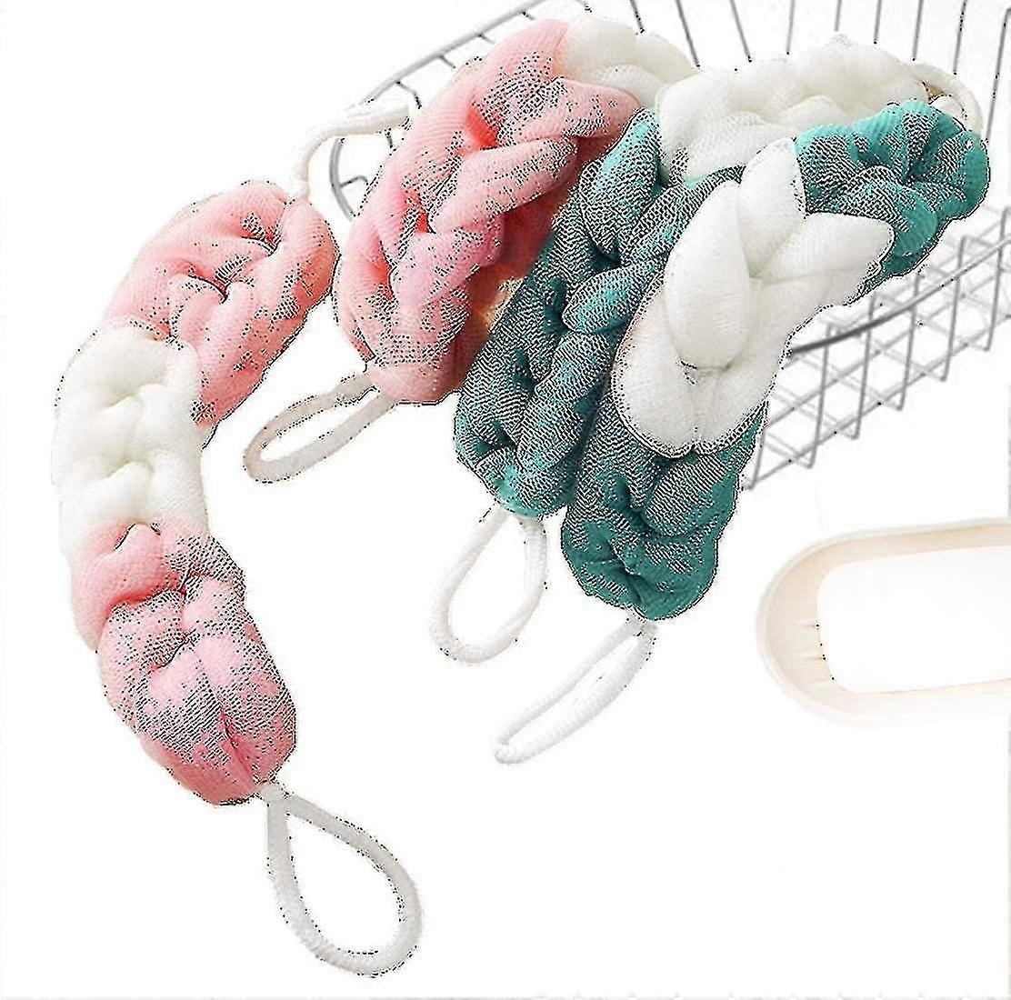 4 Packs Stretch Back Spon With Rope Back Scrubber Bath Er Mesh Spon Exfoliating Scrub Stretch Bed Loofah