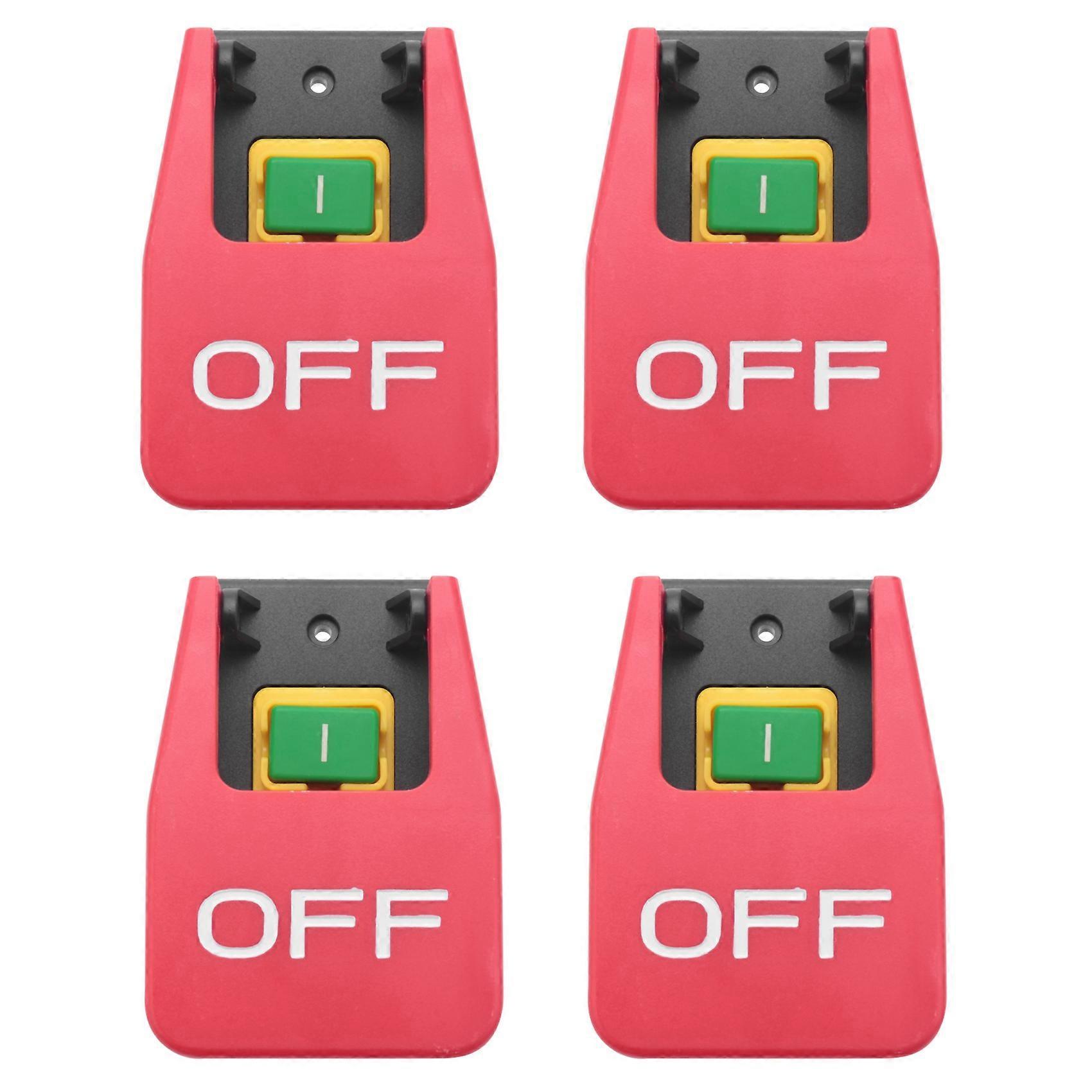 4X Off-On Red Cover Emergency Stop Push Button Switch 16A Power-Off/Undervoltage Protection Electro