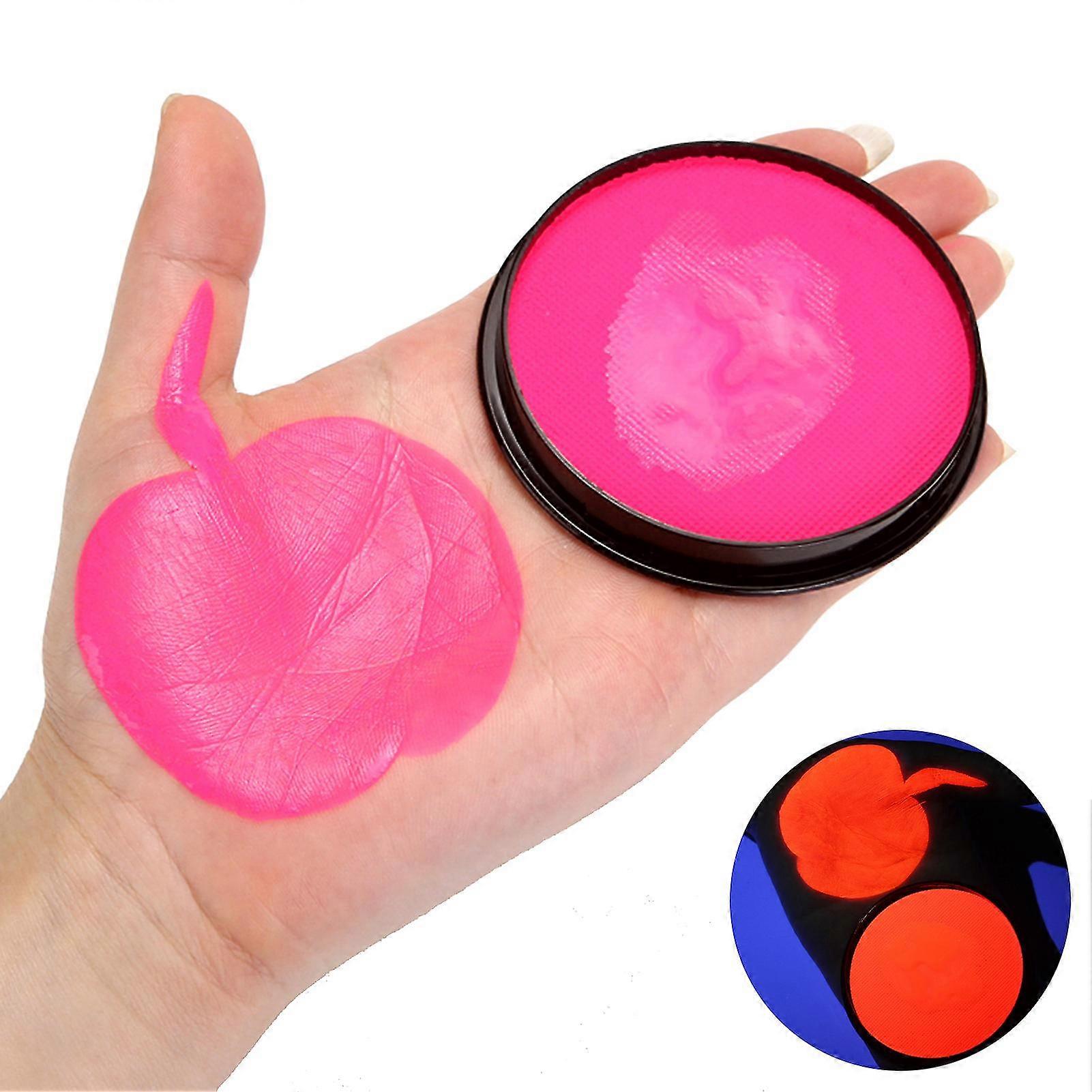 Face & Body Paint Uv Blacklight Neon Fluorescent Glow Paint Water Based Makeup Painting Pigment Hypoallergenic Safe & Non-toxic Facepaint Easy To Clea
