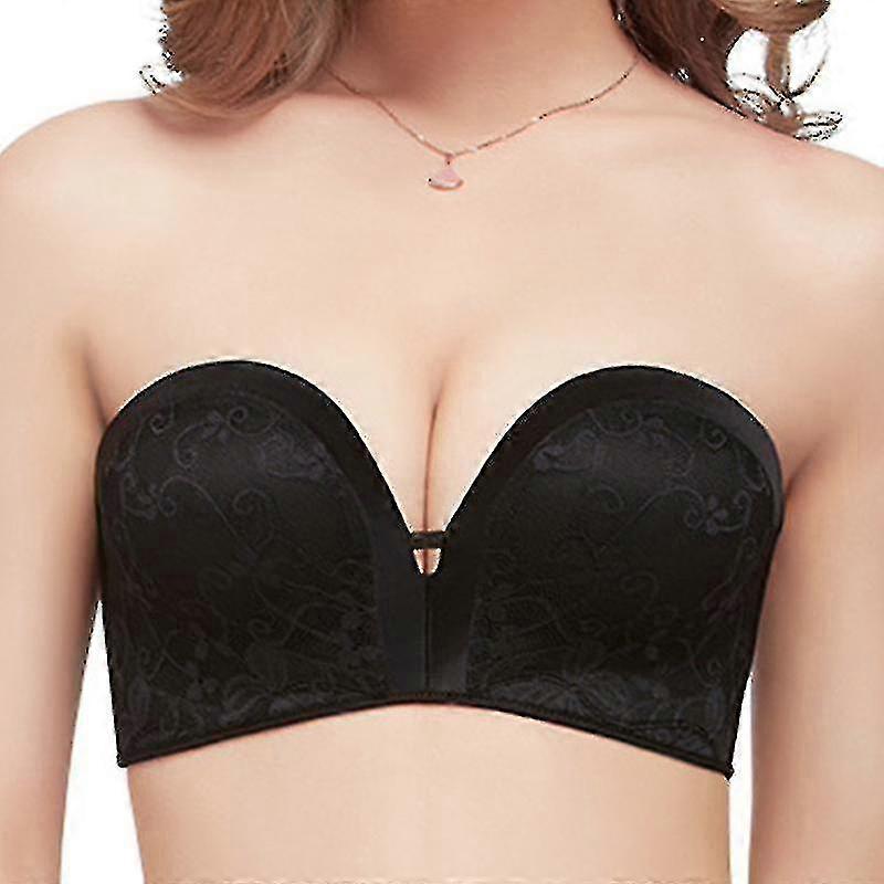 Donna Comfort Lift Reggiseno senza spalline Push Up Reggiseno senza spalline Pizzo Bandeau Reggiseni F