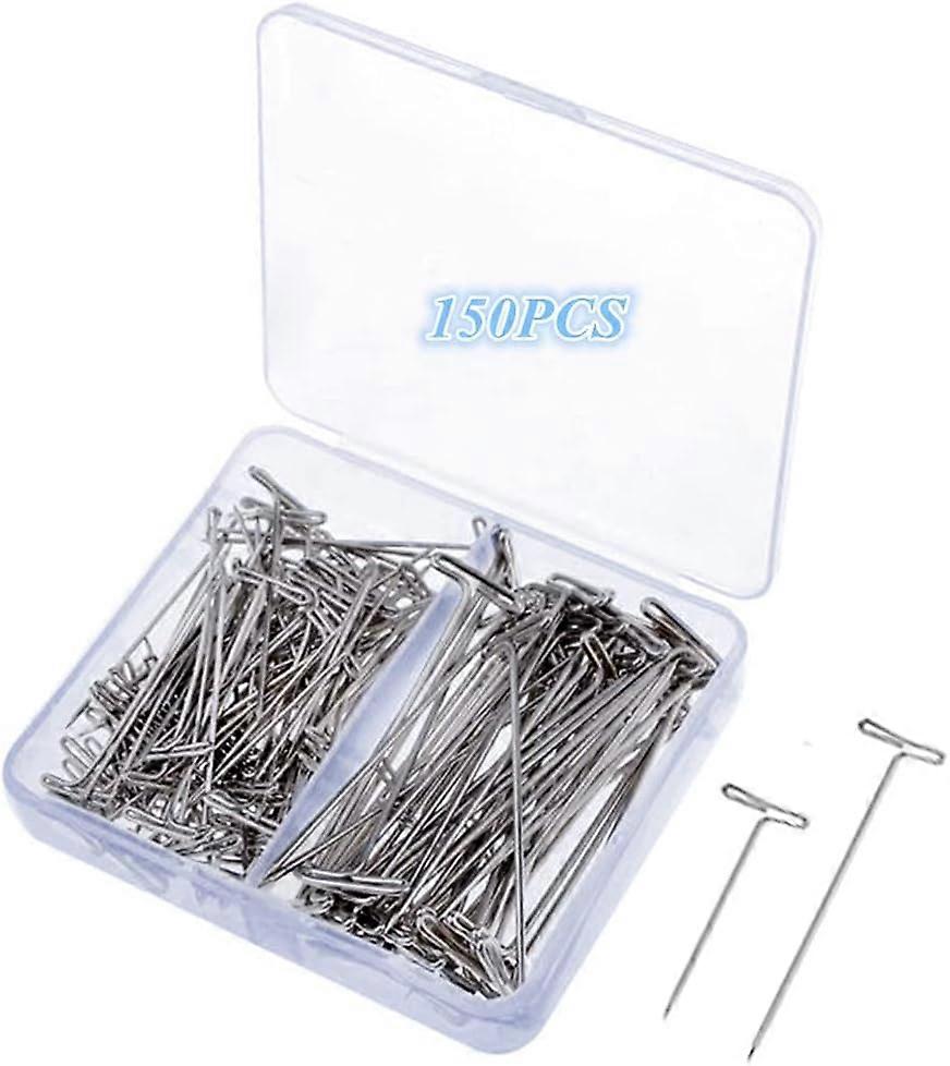 150pcs T-pins for Blocking Knitting, Modelling, and Crafts - Stainless Steel with Storage Box