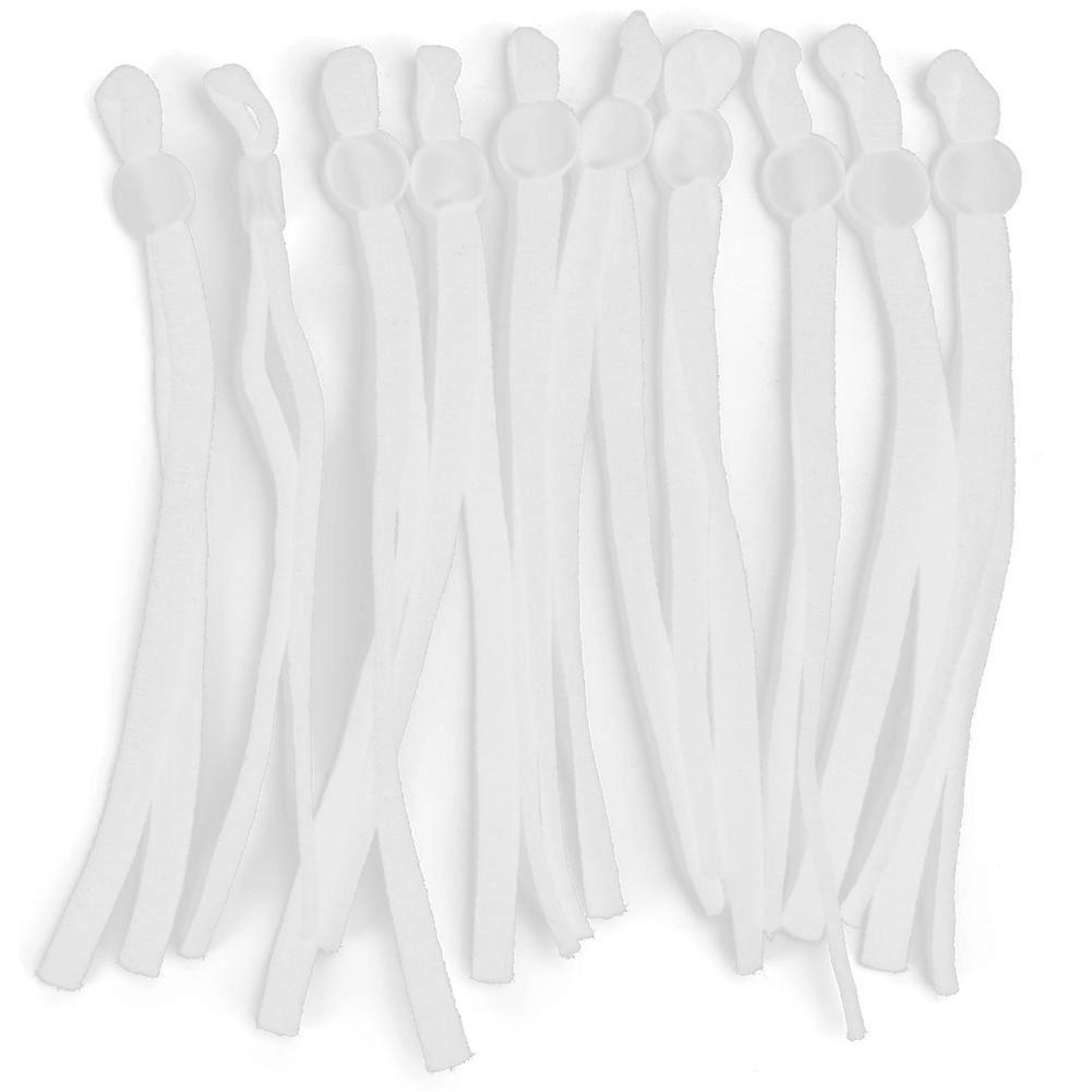 200pcs Elastic Bands Adjustable Buckle Stretchy Earloop Rope String Cord compatible SewingWhite Flat