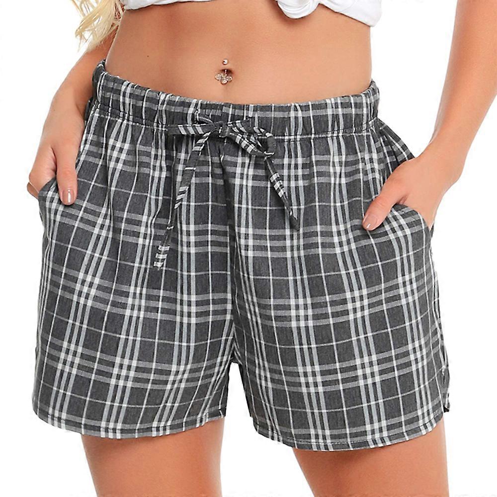 Women's short pajama trousers, leisure trousers with pockets and drawstring