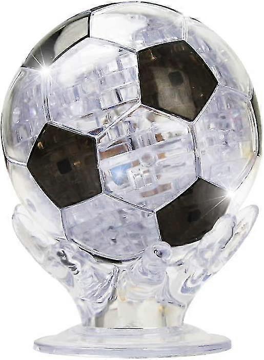 Puzzle de cristal 3D para niños, bola de rompecabezas de fútbol light-up  para adultos negro y transparente 77 piezas
